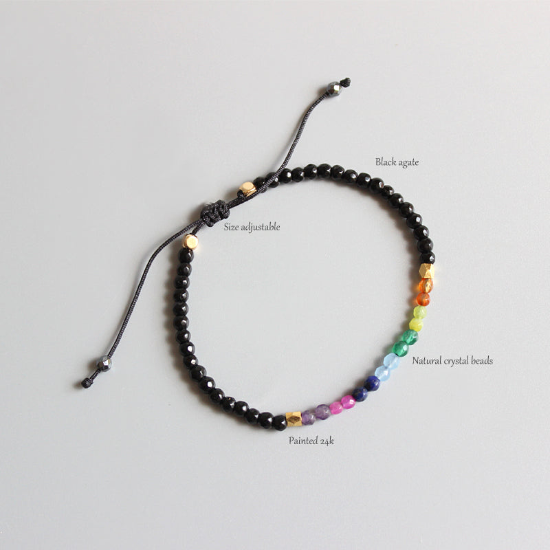 Handmade Tibetan Blessed Knots for "7 Nature Healing Chakra Bracelet" (Lucky Organic Crystals)