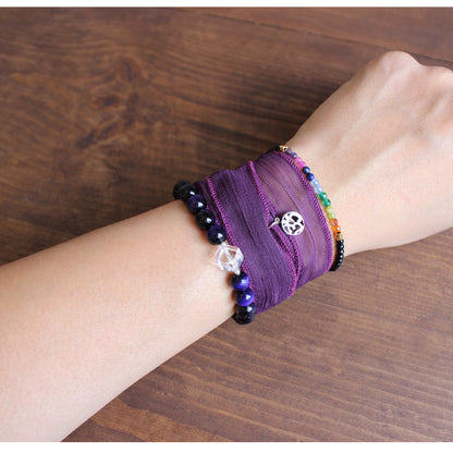 Handmade Tibetan Blessed Knots for "7 Nature Healing Chakra Bracelet" (Lucky Organic Crystals)