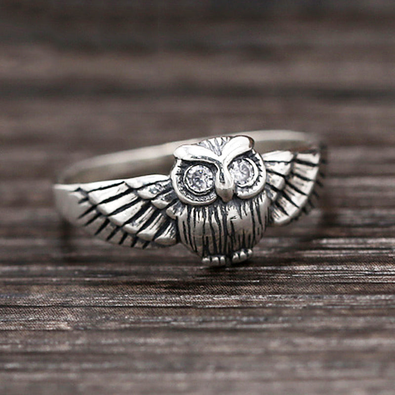 Saizen Silver Rings for Men Owl Face Ring – The Tribal Swag