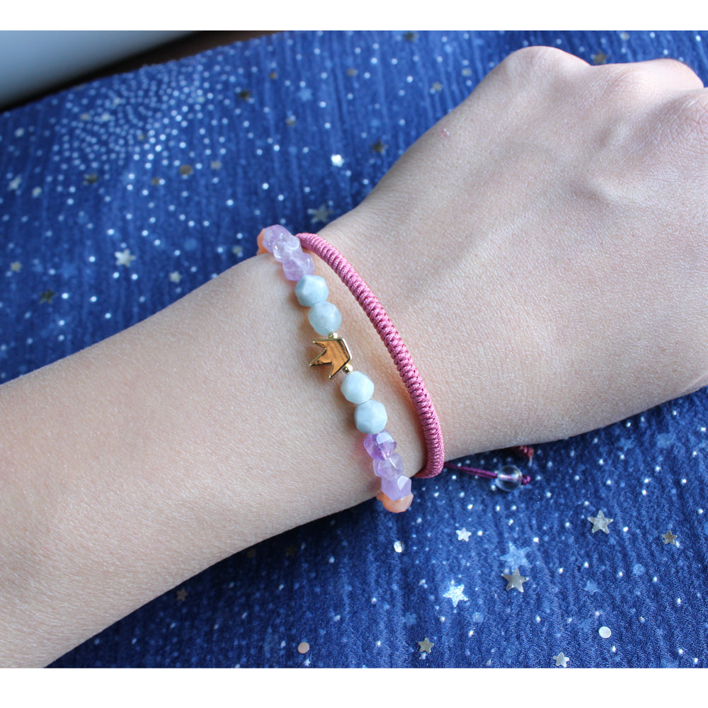 Royal Gemstone Chakra Bracelet (Pure Crystal, Amethyst, and Matte Amazonite)