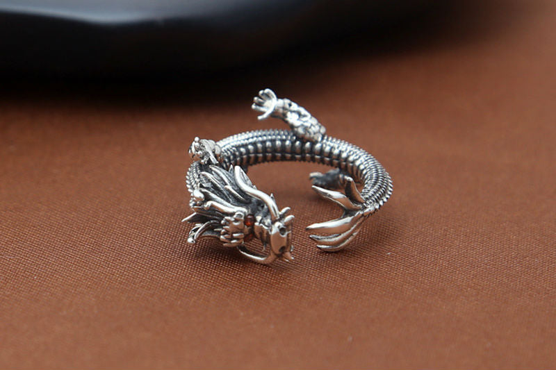 Powerful Dragon Ring for Positive Energy (Silver)