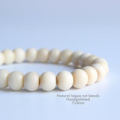 Buddhist Handcrafted Nature Sandalwood Tradition Bracelet (Tagua Nut)
