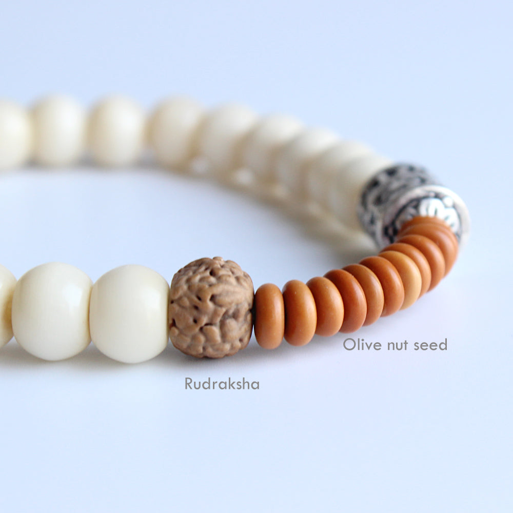 Buddhist Handcrafted Nature Sandalwood Tradition Bracelet (Tagua Nut)