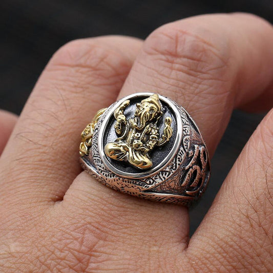 Vināyaka Elephant God Ring of Luck and Positivity (Silver)