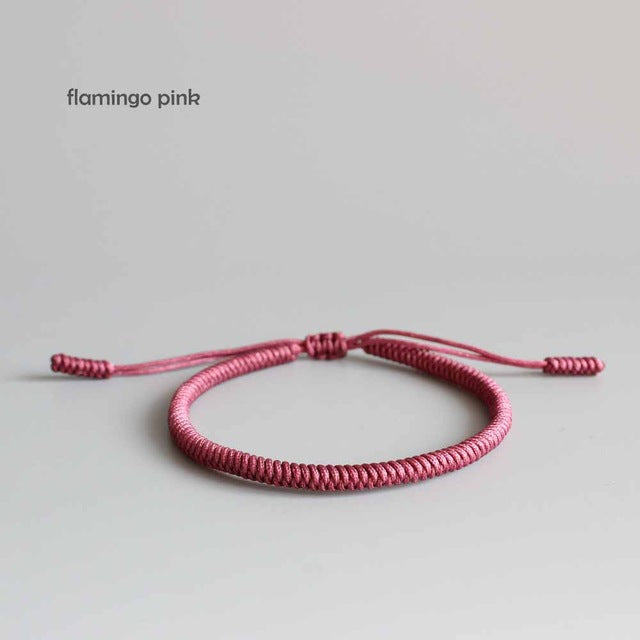 Handmade Tibetan Blessed Knots for "Best Friends" (Coral Pink)