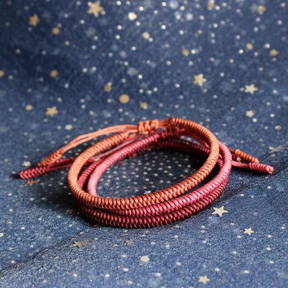 Handmade Tibetan Blessed Knots for "Best Friends" (Coral Pink)