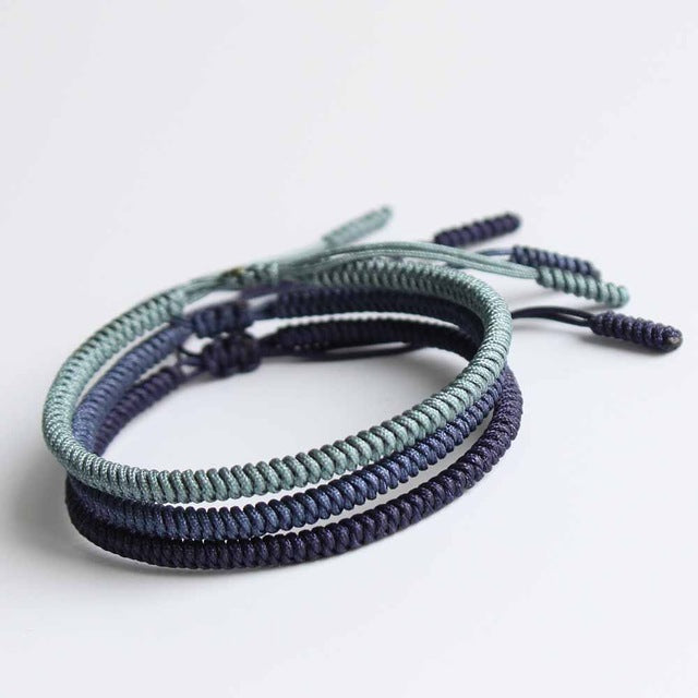 Handmade Tibetan Blessed Knots for "Best Friends" (Calm Blue)