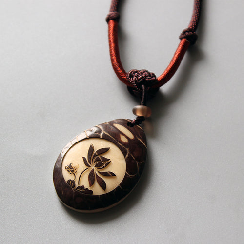 Solace Lotus Necklace (Tagua Nut)