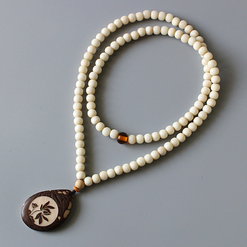 Buddhist Handcrafted Nature Sandalwood Necklace for "Reflection & Solace"
