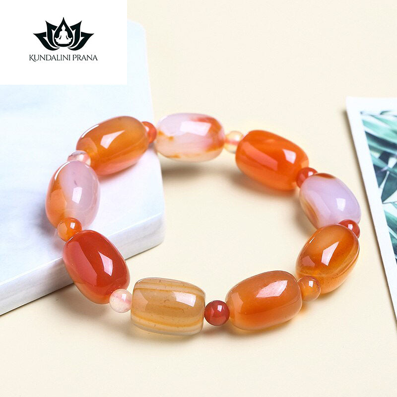 Natural Crystal Gemstone ~ Green Peacock Ore & Agates Bracelet ~ for "Happiness and Acceptance"