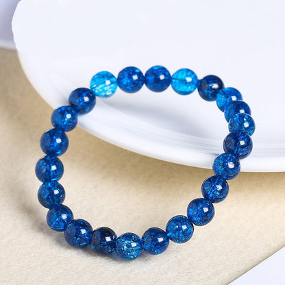 Natural Crystal Gemstone ~ Rainbow Popcorn Stones w/ Crackle Quartz Bracelet ~ for "Healing, Alignment and Balance"