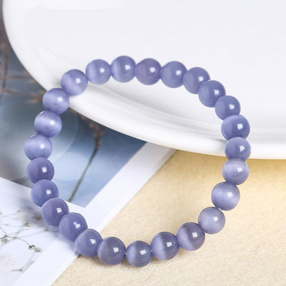 Natural Crystal Gemstone ~ Cat's Eye Stones & Pure Opal Moonstone Bracelet ~ for "Inner Strength and Stability"