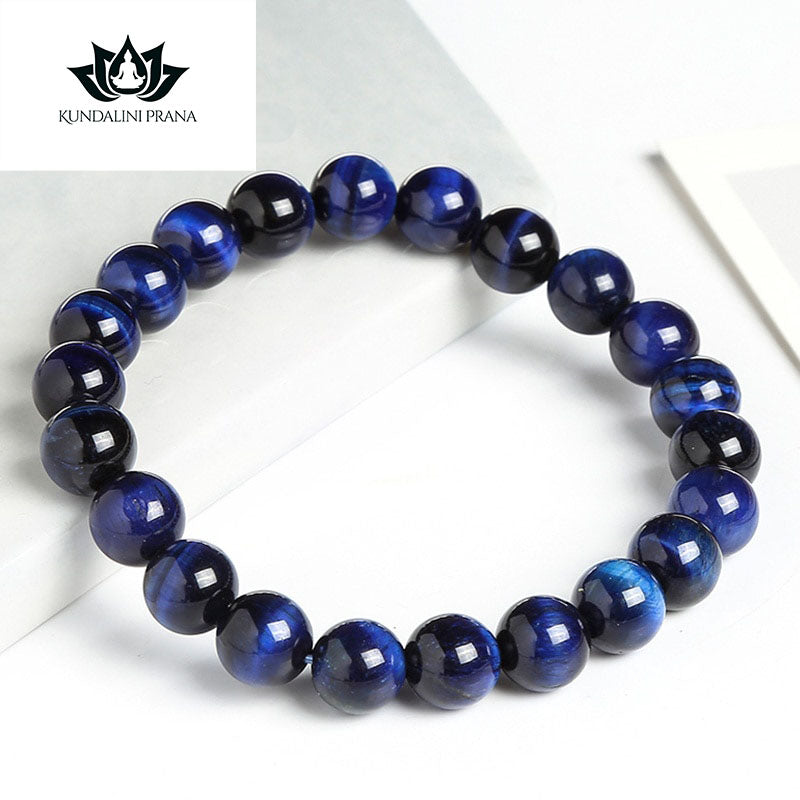 Natural Crystal Gemstone ~ Essence Blue Tiger Eye Bracelet ~ for "Protection, Memory and Strength"