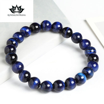 Natural Crystal Gemstone ~ Essence Blue Tiger Eye Bracelet ~ for "Protection, Memory and Strength"