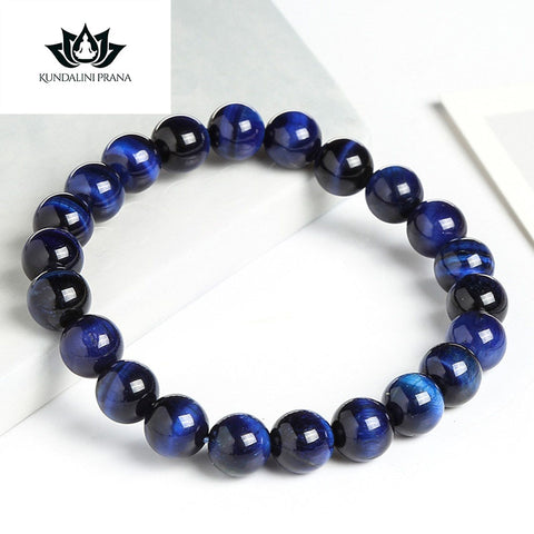 Natural Crystal Gemstone ~ Essence Blue Tiger Eye Bracelet ~ for "Protection, Memory and Strength"