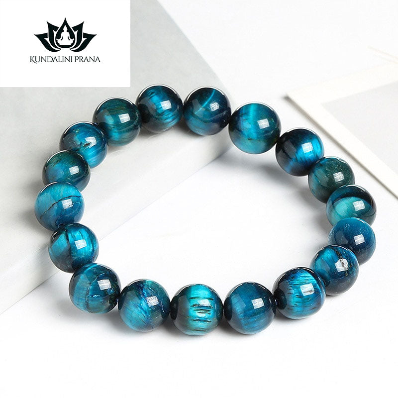 Natural Crystal Gemstone ~ Essence Blue Tiger Eye Bracelet ~ for "Protection, Memory and Strength"
