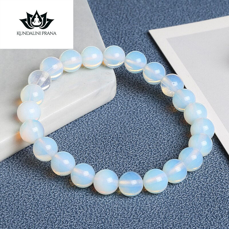 Natural Crystal Gemstone ~ Cat's Eye Stones & Pure Opal Moonstone Bracelet ~ for "Inner Strength and Stability"