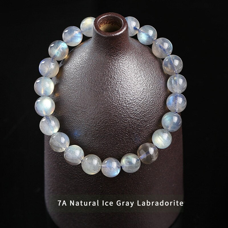 Natural Crystal Gemstone ~ Spectrolite Labradorite Bracelet & Grey Moonstone ~ for "Healing and All Attraction"