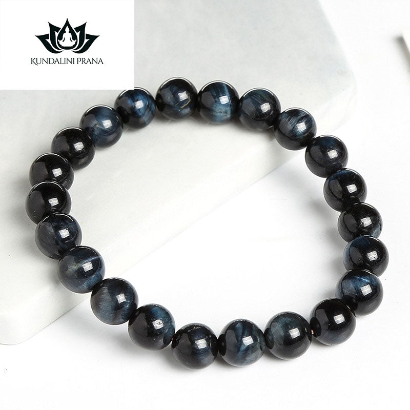 Natural Crystal Gemstone ~ Essence Blue Tiger Eye Bracelet ~ for "Protection, Memory and Strength"