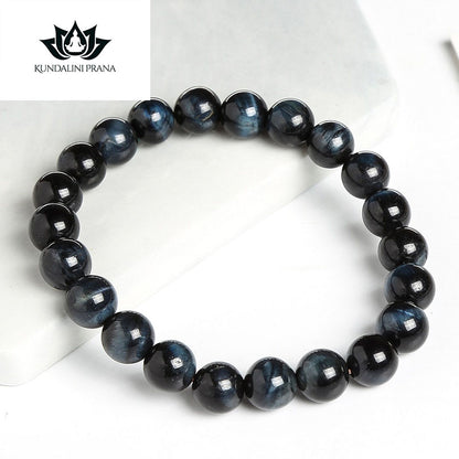 Natural Crystal Gemstone ~ Essence Blue Tiger Eye Bracelet ~ for "Protection, Memory and Strength"