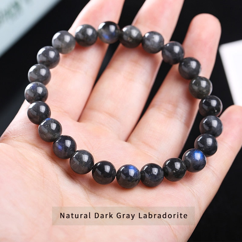 Natural Crystal Gemstone ~ Spectrolite Labradorite Bracelet & Grey Moonstone ~ for "Healing and All Attraction"