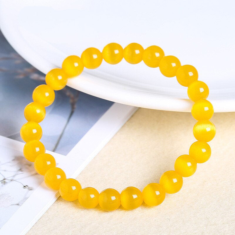 Natural Crystal Gemstone ~ Cat's Eye Stones & Pure Opal Moonstone Bracelet ~ for "Inner Strength and Stability"